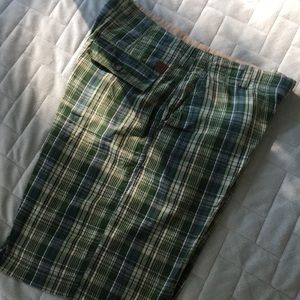 Men’s IZOD JEANS Green Plaid Shorts